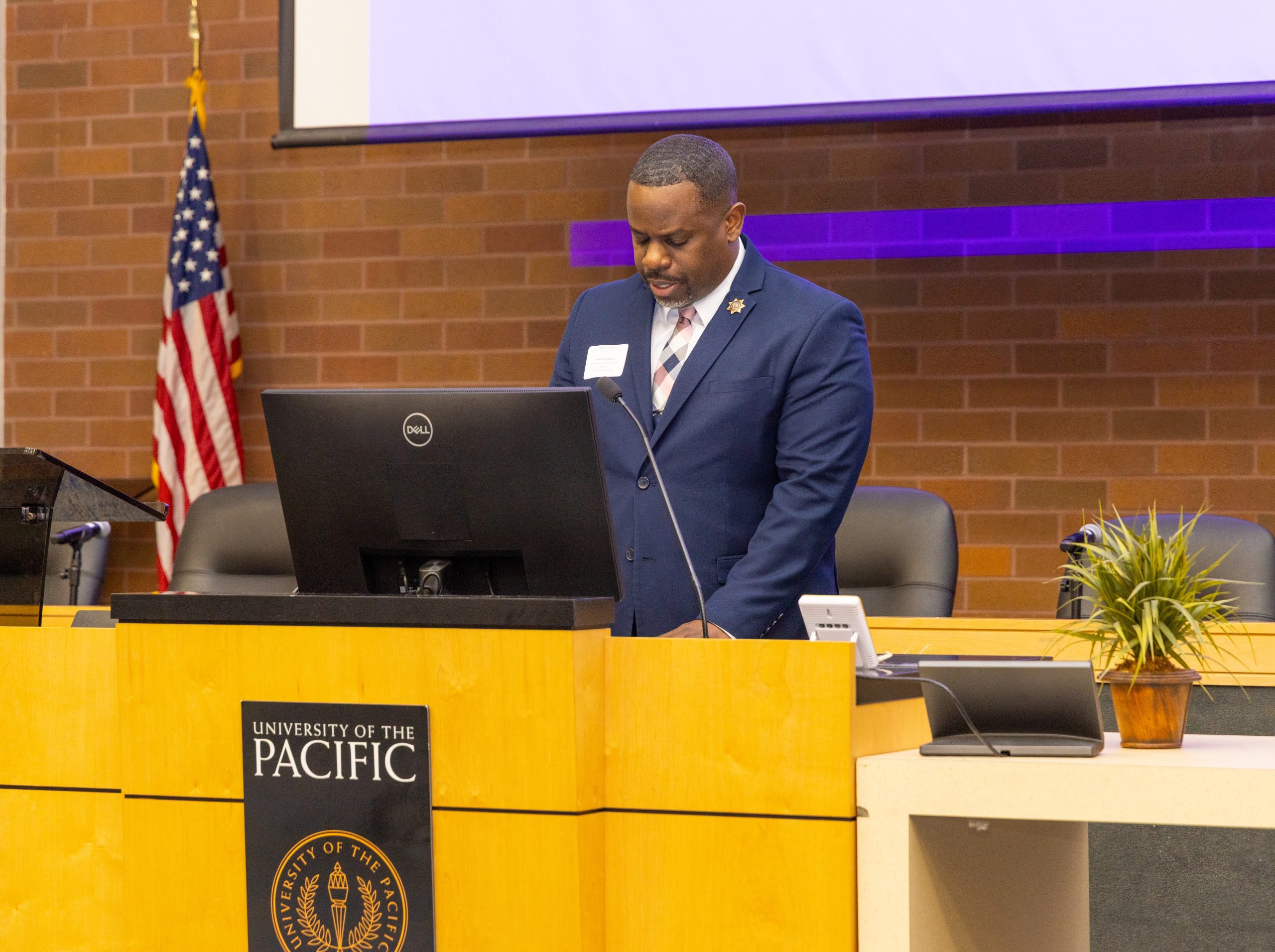 CDCR Undersecretary Jason Johnson speaks at the National Crime Victims' Rights Week event.