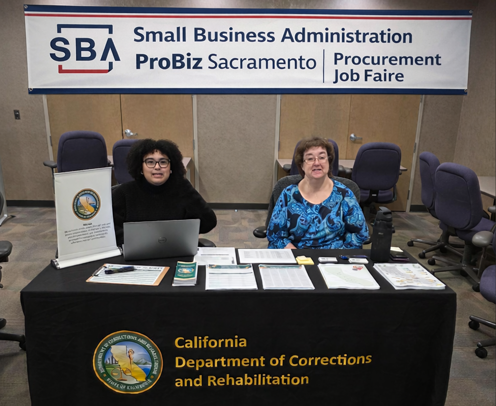 CDCR Small Business Advocates at a booth during a special event.