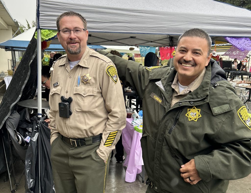 Two correctional officers at CCI for Cinco de Mayo.