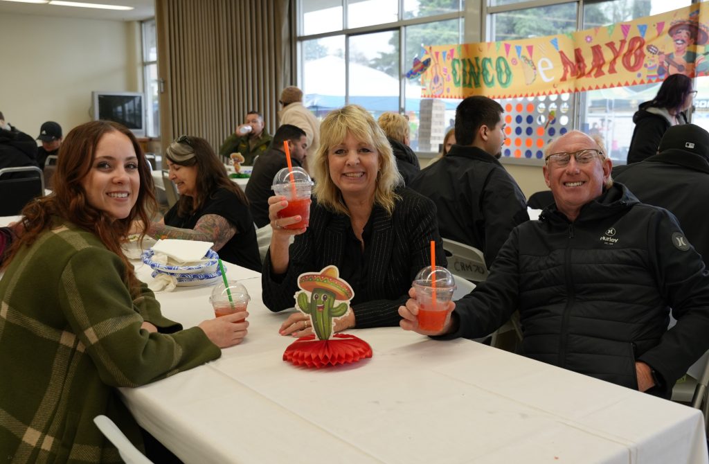 Employees enjoy a break during a Cinco de Mayo celebration at CCI-Tehachapi.