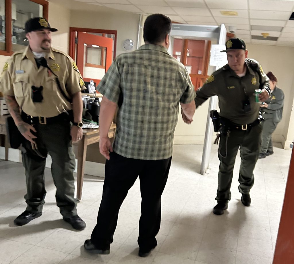 Managers greet staff as they arrive at work for first watch at CCI.