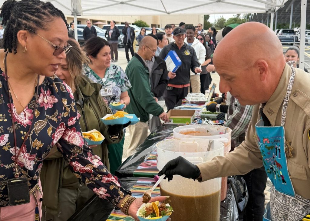 Serving food to staff at CCWF.
