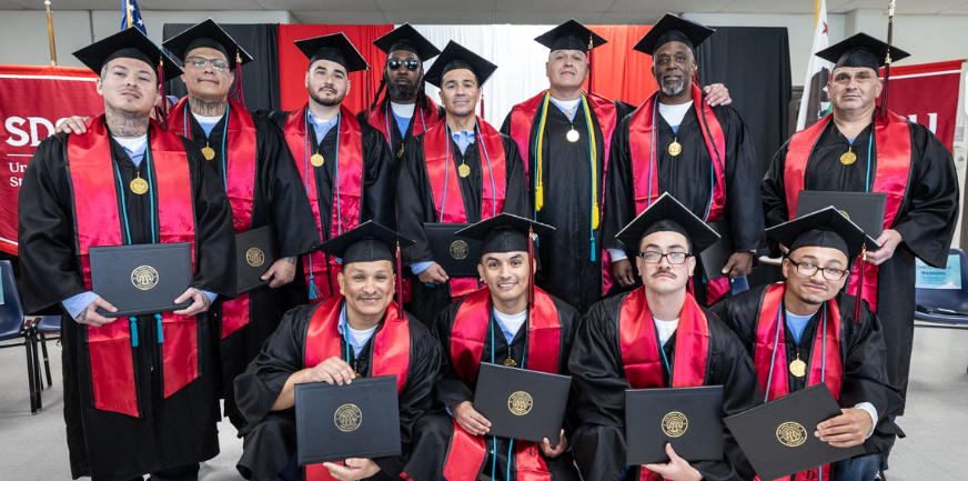 SDSU graduates at Centinela State Prison