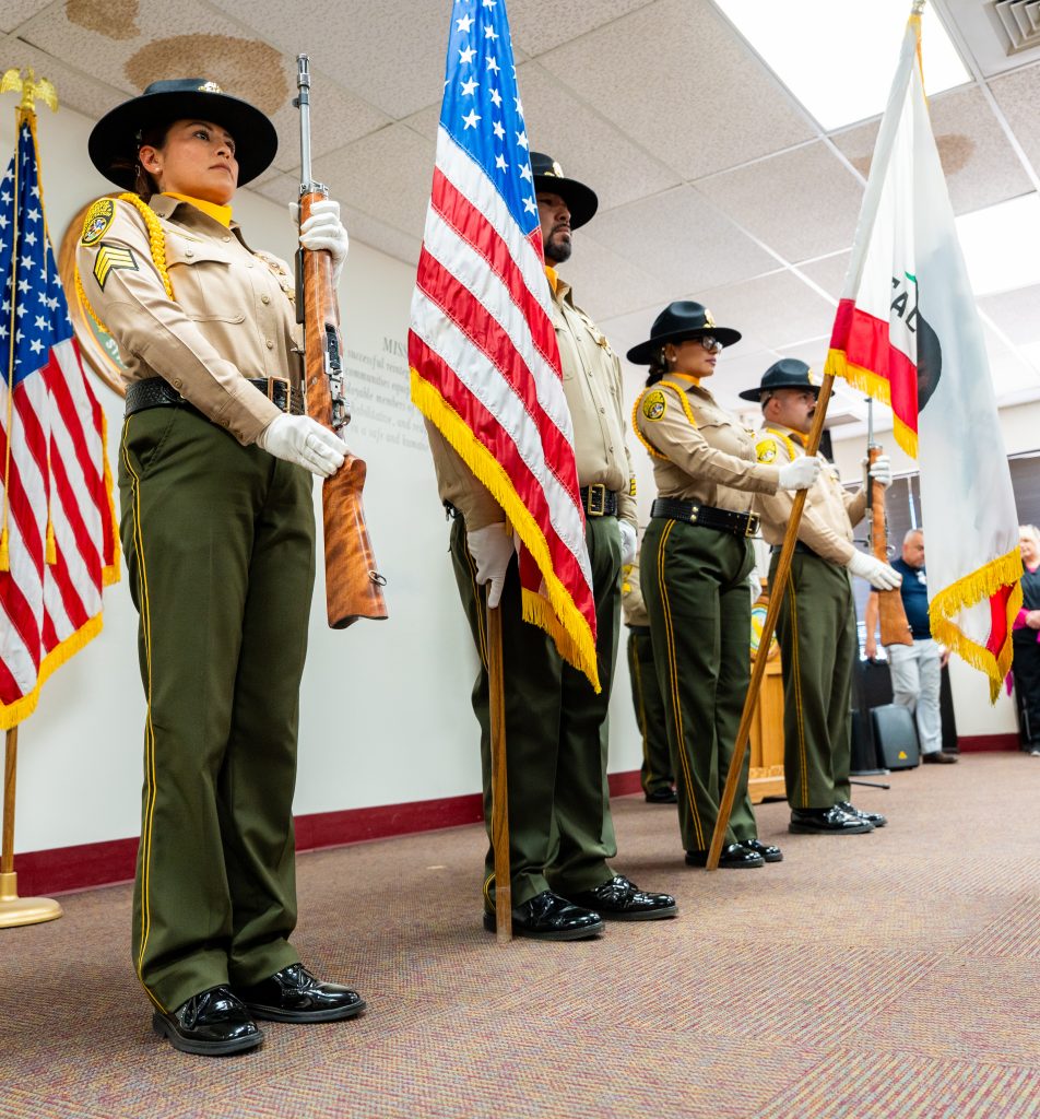 Honor Guard presenting colors at Centinela.