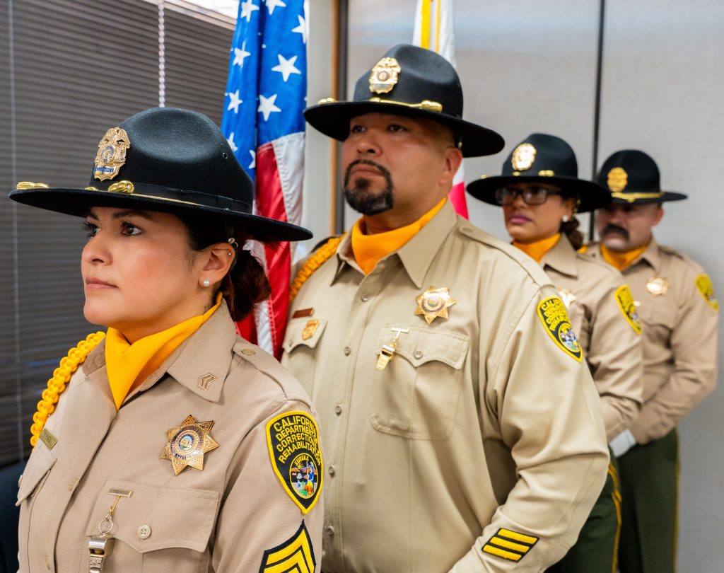 Centinela Honor Guard opens the promotion ceremony at Centinela State Prison.