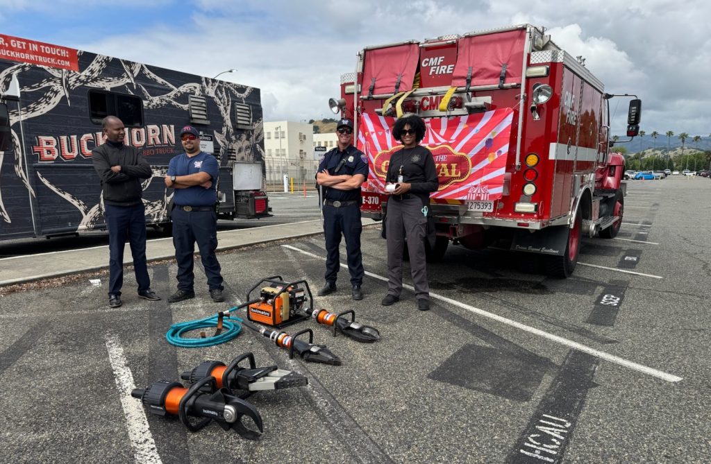 The CMF firehouse displays their new vehicle extraction tools. 