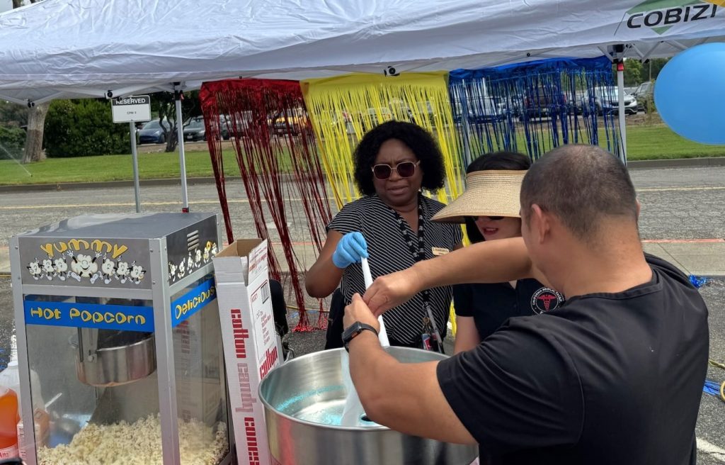 Cotton candy served at CMF staff appreciation carnival event.