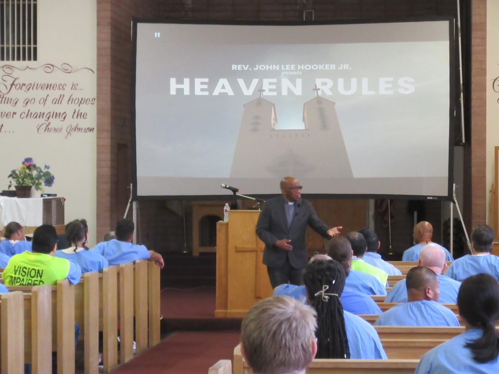 Reverend John Lee Hooker Jr. delivering services at CMF