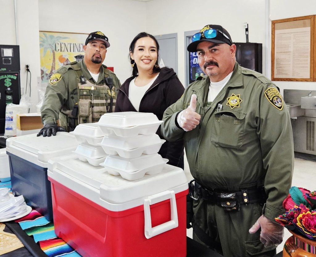 Thumbs up from one staff member at Centinela State Prison, May 2026.