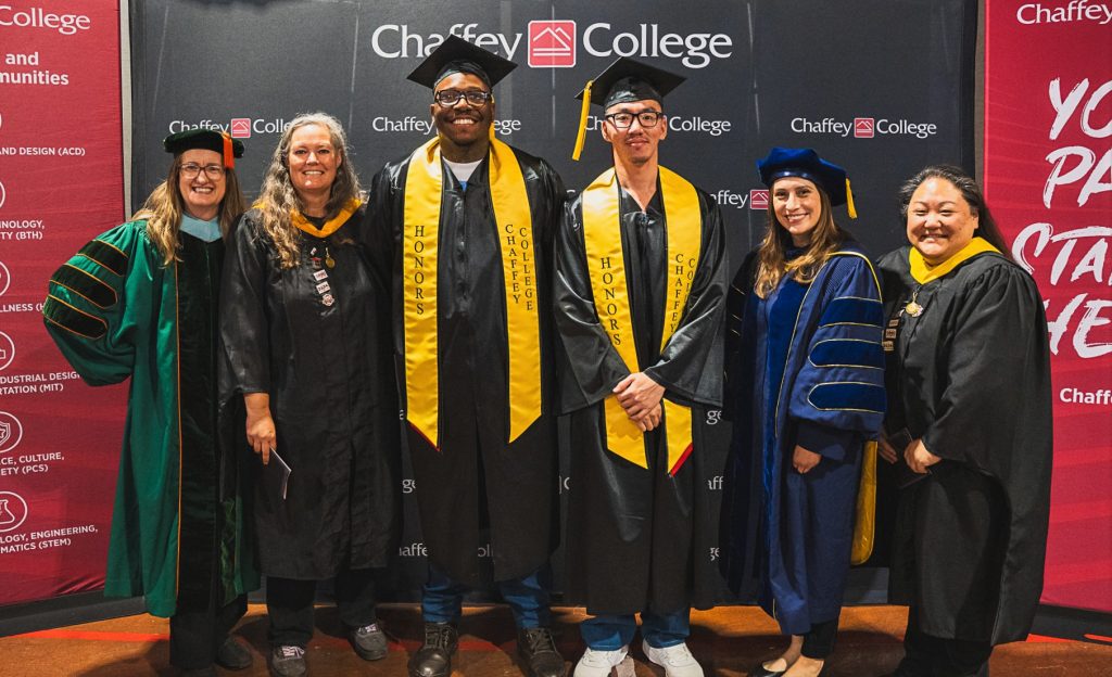 2026 Chaffey graduates at the California Institution for Men