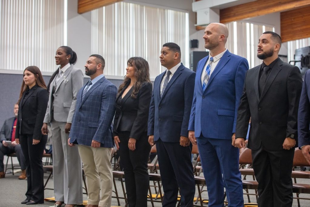 Line of parole agents at the graduation.