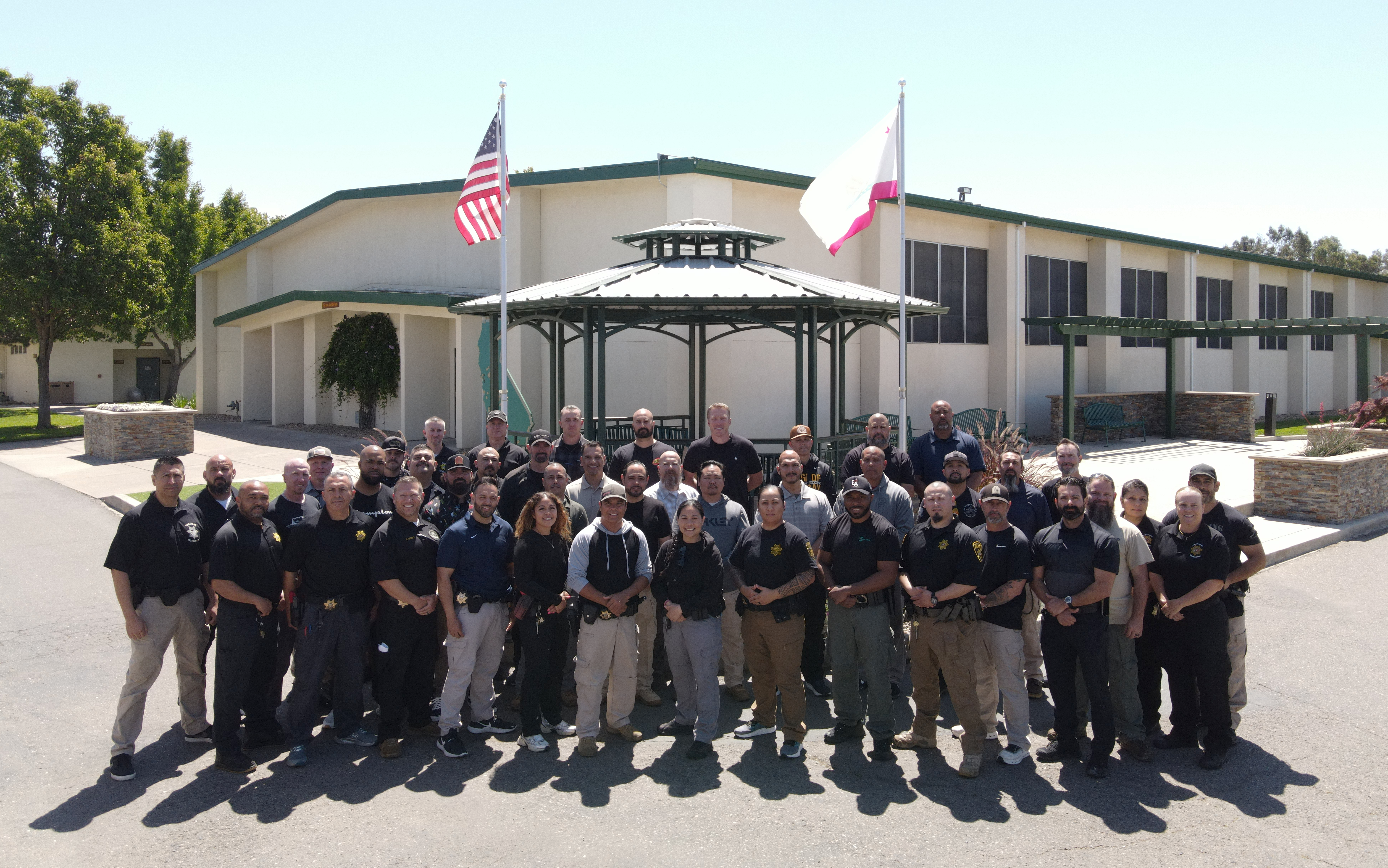 Group photo of special agents and parole agents at the Correctional Training Center in Galt.