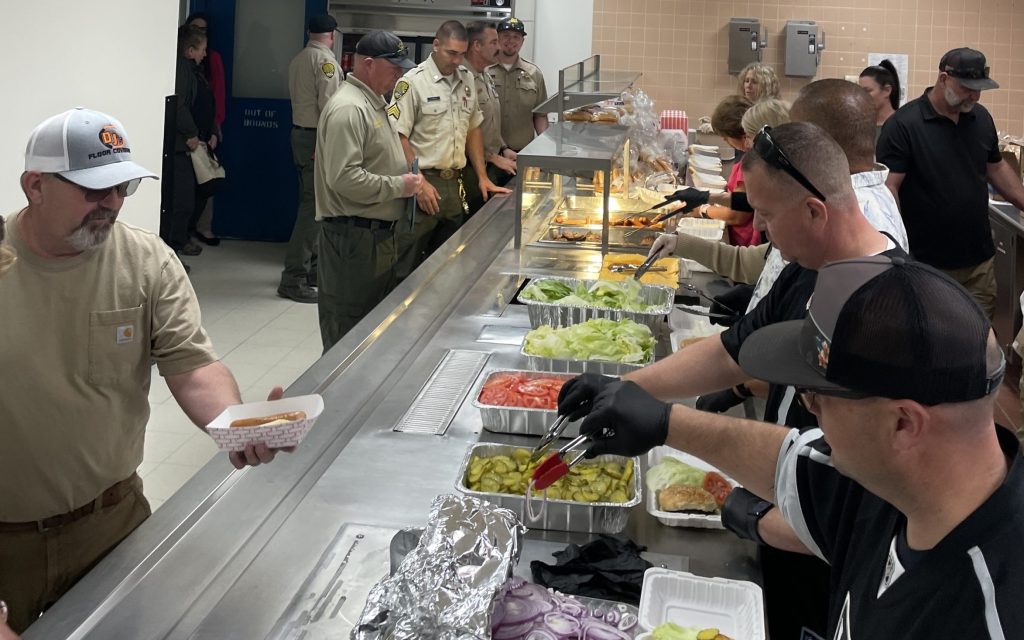 Serving food at High Desert State Prison in Susanville, California, for Staff Appreciation Day, May 6, 2026.