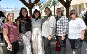 Group photo of six women at High Desert State Prison in Susanville, California.