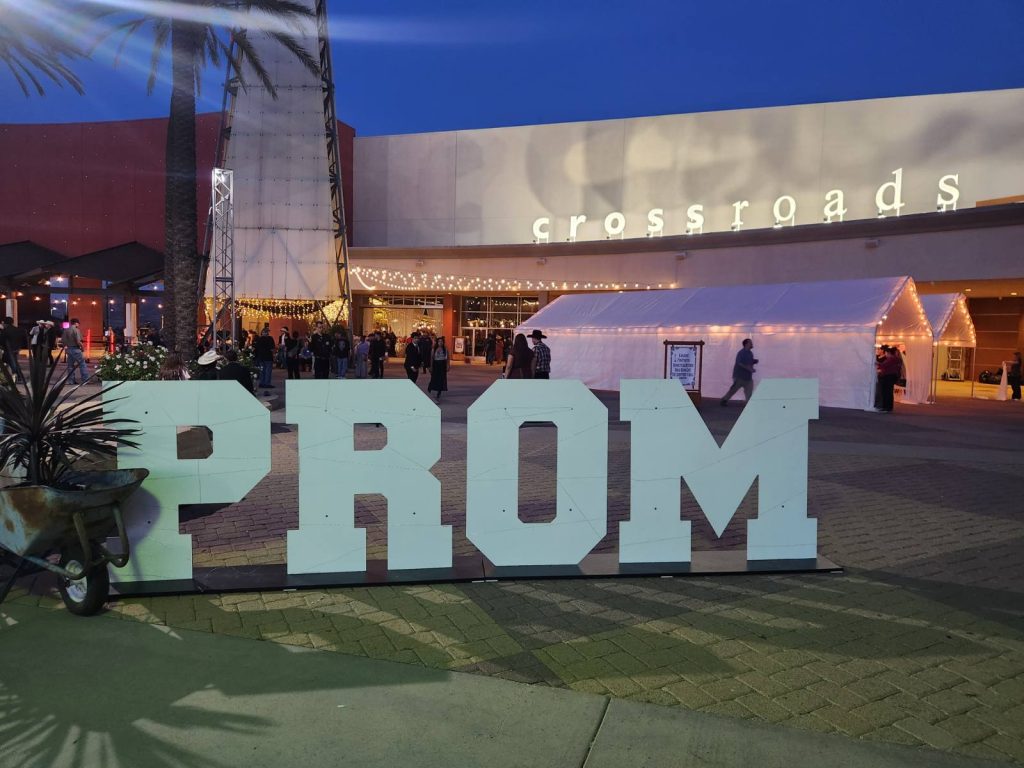 Prom sign at the church.