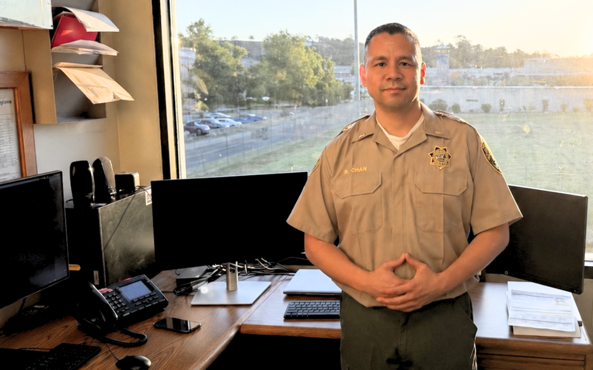 California State Prison-Sacramento Lt. R. Chan in his office.
