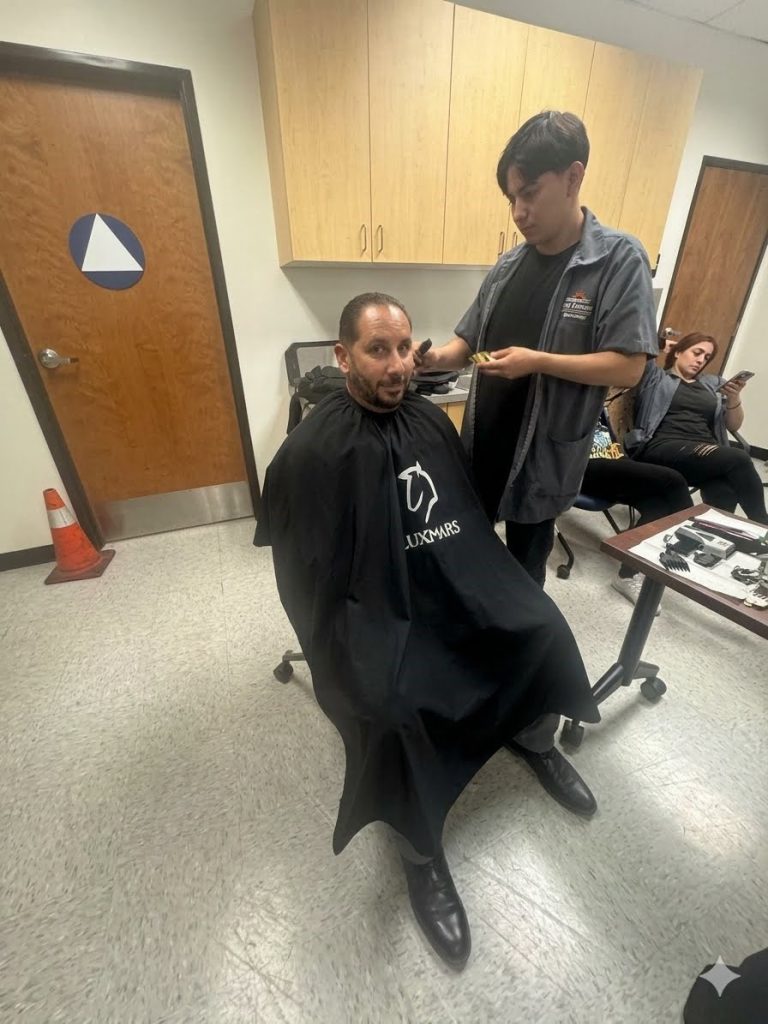 Man getting his hair cut