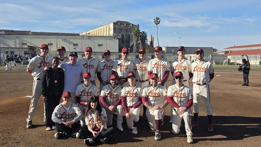SQRC Love baseball team poses for photo with Warden Andes and Lt. Berry