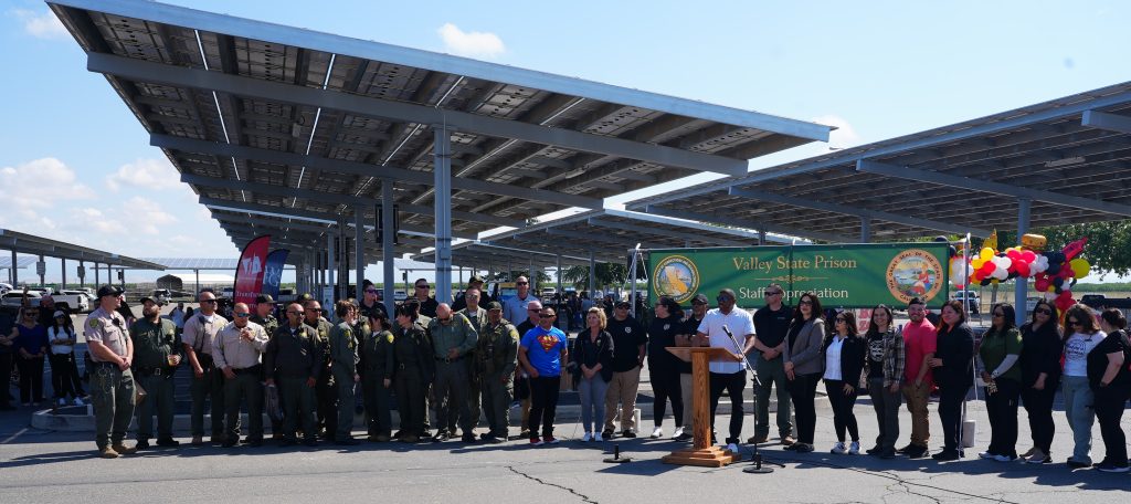 The Valley State Prison team and leadership gathered in the parking lot to kick off a staff appreciation event May 6, 2026, in Chowchilla, California. 