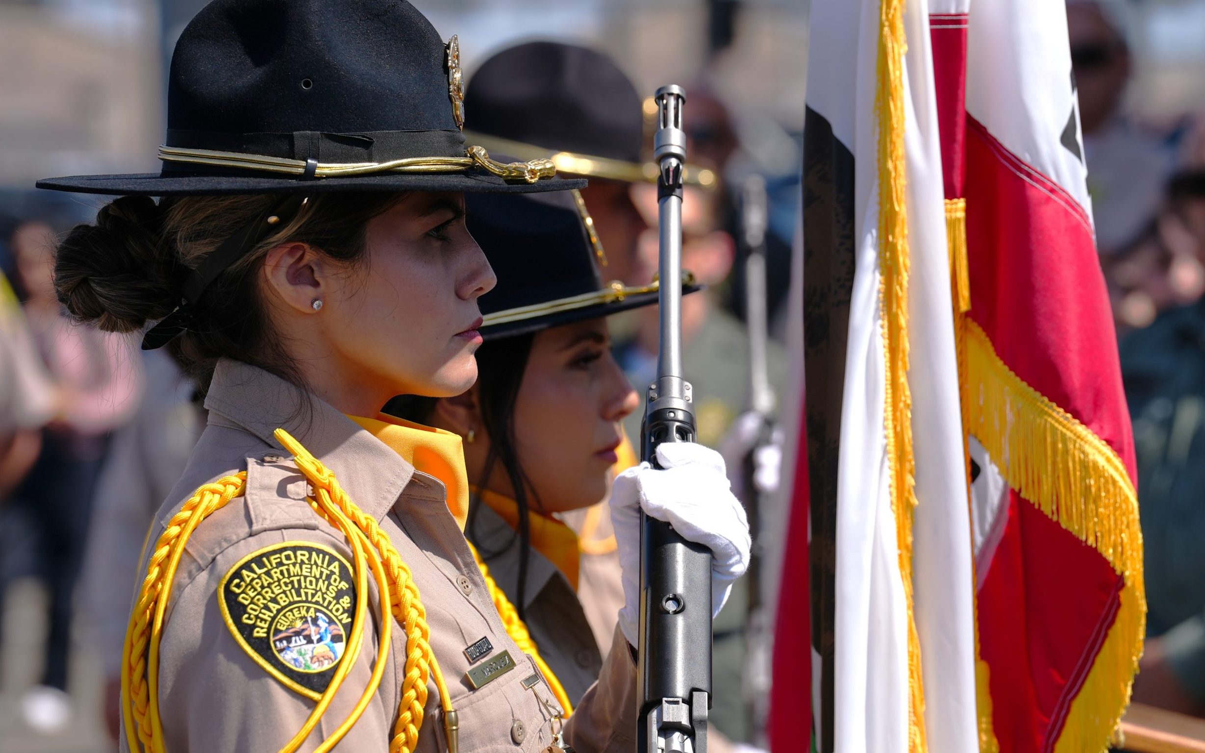 Valley State Prison Honor Guard opens the staff appreciation event May 6, 2026, in Chowchilla, California.