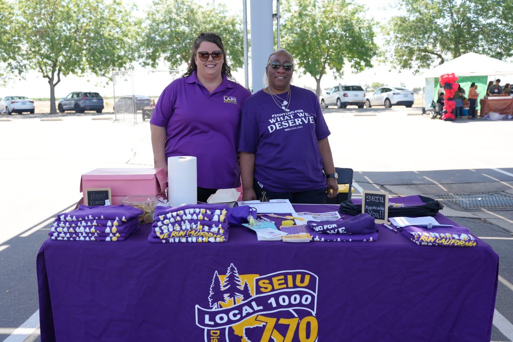 A union booth at the Valley State Prison event. 