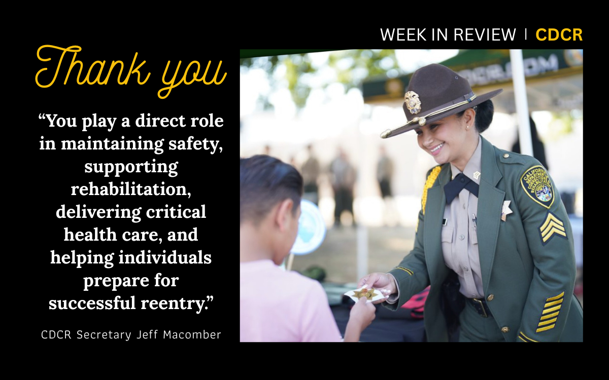 CDCR Week in Review for May 8, 2026, featured image.