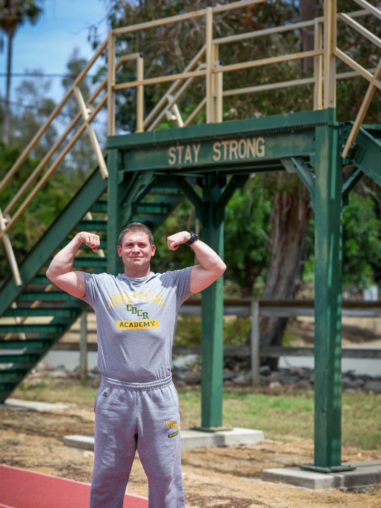Cadet Langford set a record of 2:40 for the CDCR Academy physical fitness test.