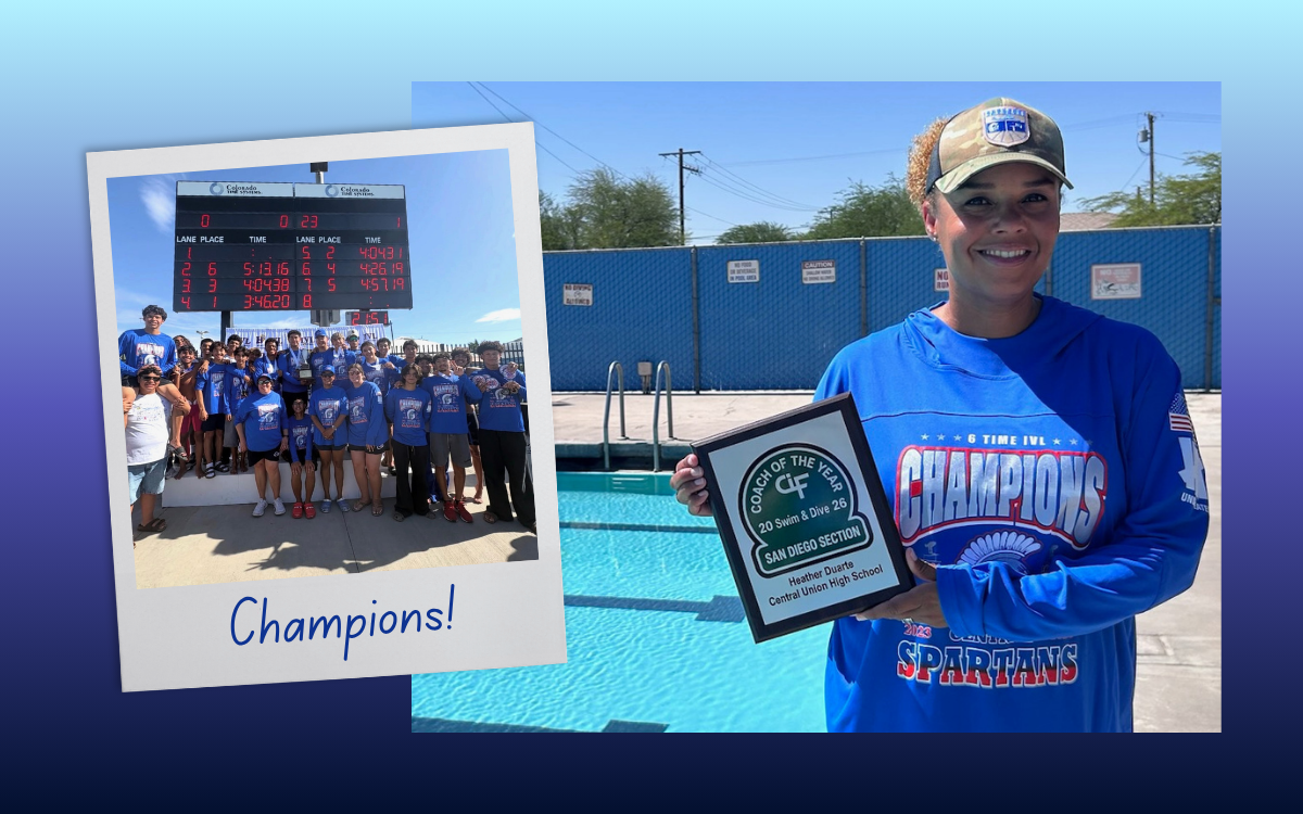 Heather Duarte, the Community Resources Manager (CRM) at Calipatria State Prison, earned a CIF award for coaching a local swimming team.