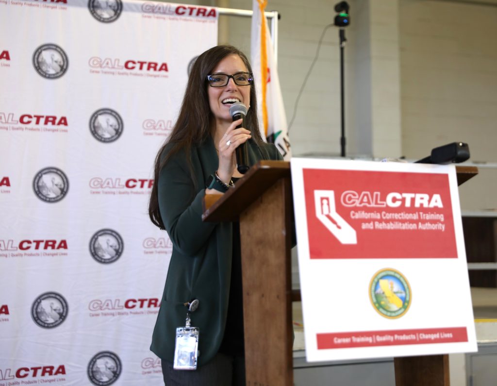 Acting CALCTRA Director Suzie Changus speaks at the CSP-Solano graduation.