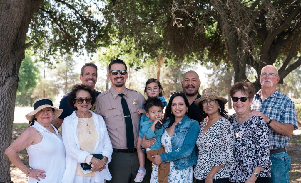 Family with a promoted staff member at CCWF in Chowchilla.