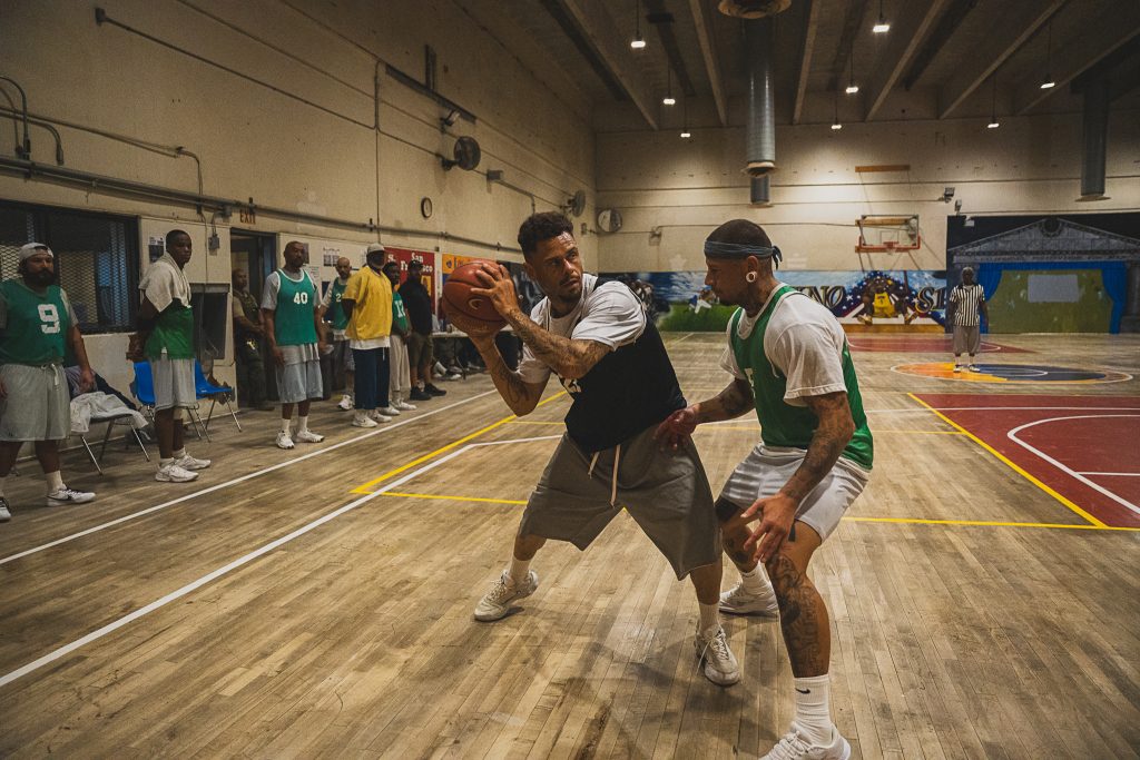 Working to pass the ball during the CIM tournament.