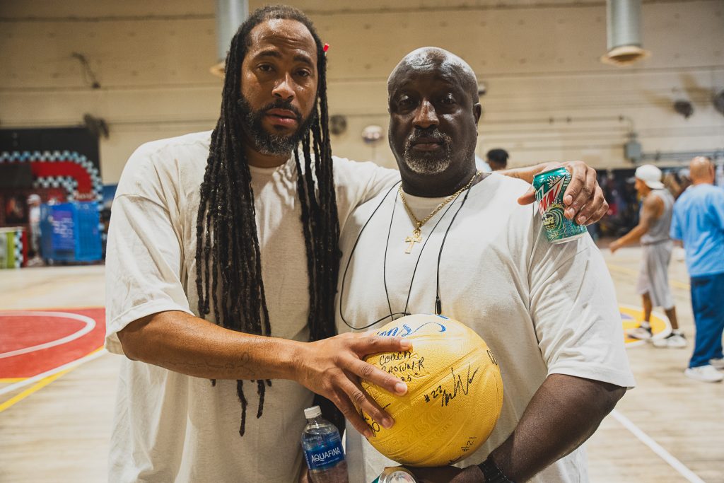 Two people with the golden ball during the CIM tournament.