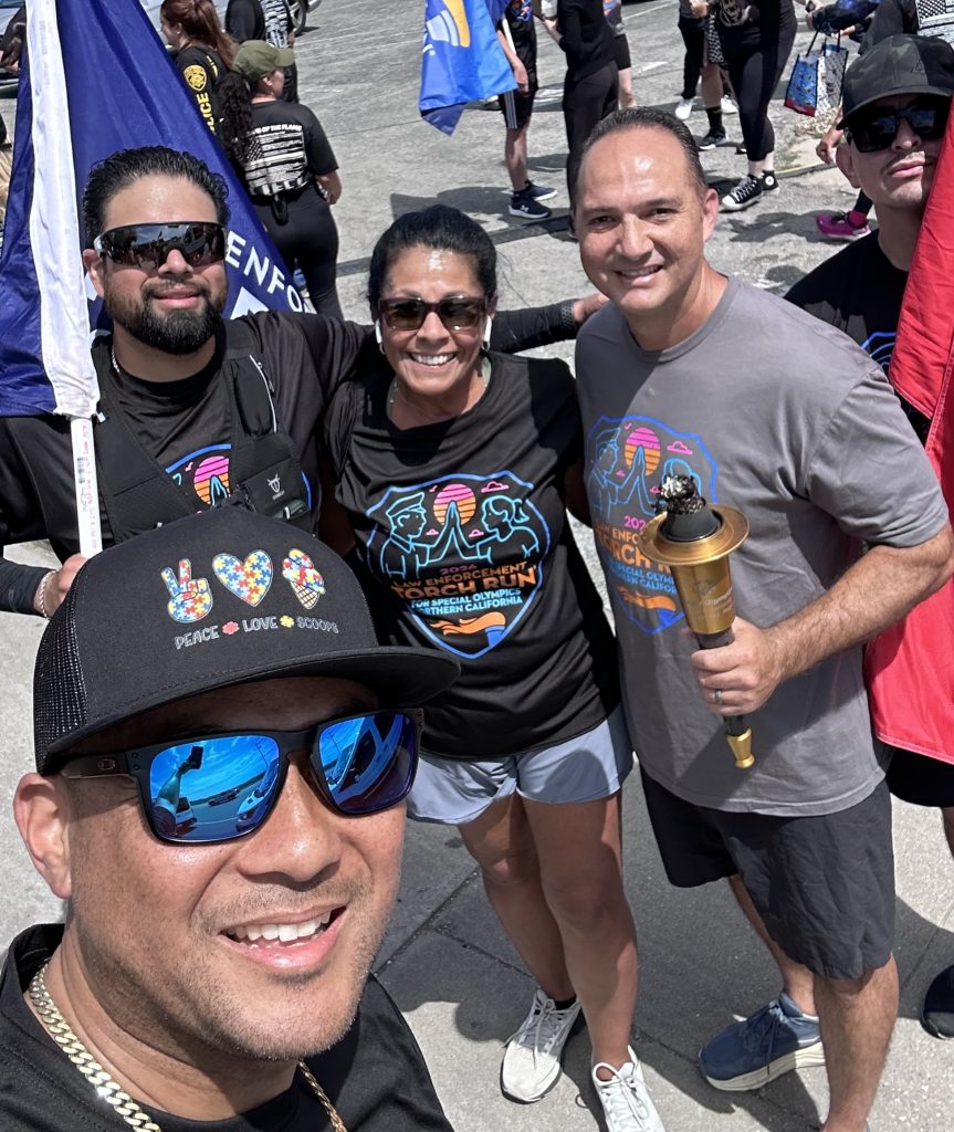 Getting a photo with the Flame of Hope during the CTF, SVSP torch run.