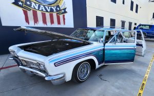 RJD Correctional Facility hosted a car show on Facility E. This image shows a station-wagon type of low rider vehicle.