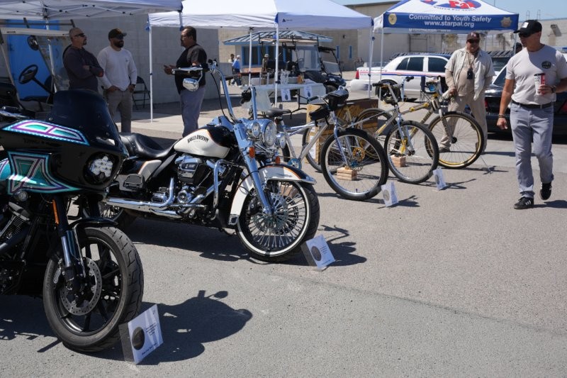 Motorcycles at RJD during the 2026 staff appreciation week festivities in San Diego.