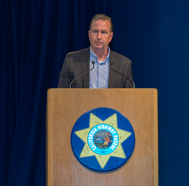 CDCR Secretary Jeff Macomber speaks at the State Employee Medal of Valor Ceremony on Friday, June 12, 2026, at the CHP Academy in West Sacramento, California.