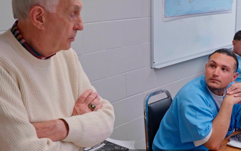 Teacher in Transitions program with incarcerated students.