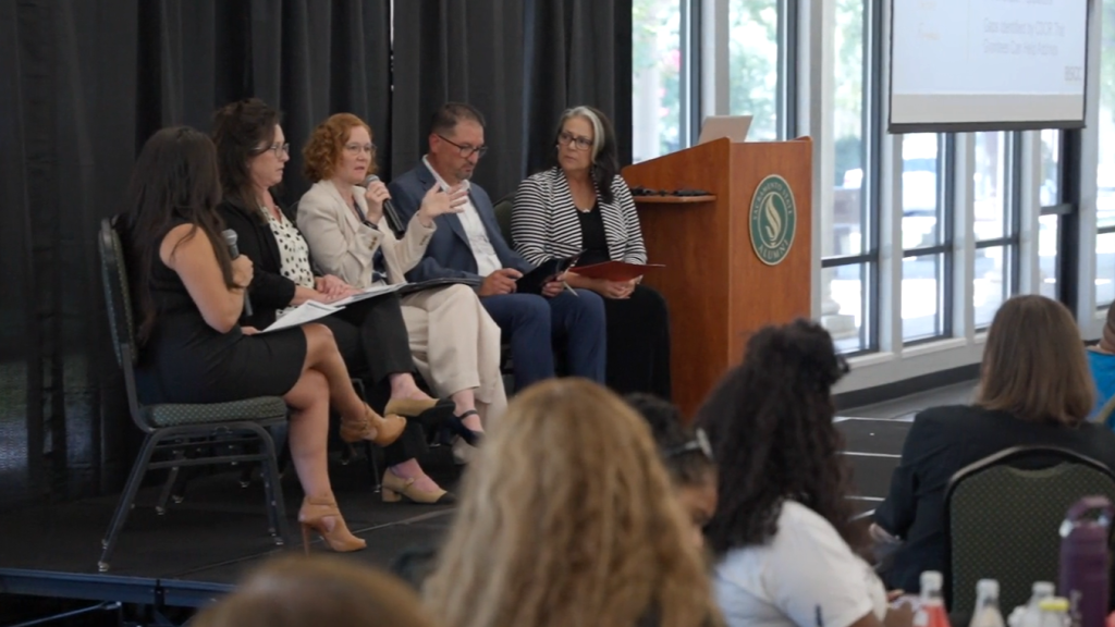 CDCR and community partners speak during the reentry grant summit.