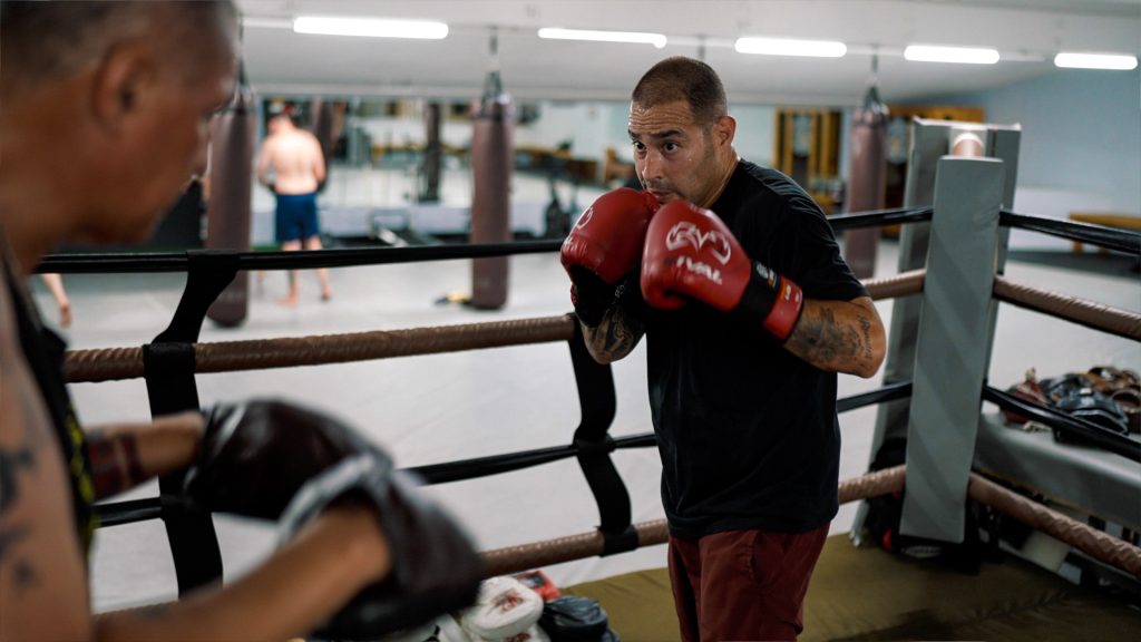 Correctional Officer Valle in the boxing ring.