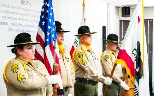 Honor Guard from Centinel State Prison opens the promotions ceremony.