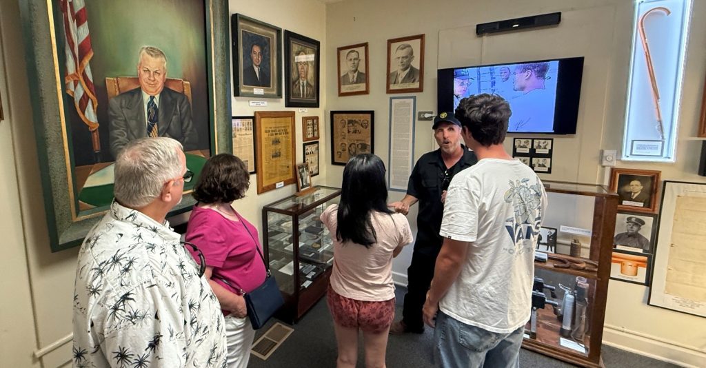 A retired correctional officer discusses Folsom Prison History at the museum after it reopened Saturday, July 25, 2026.