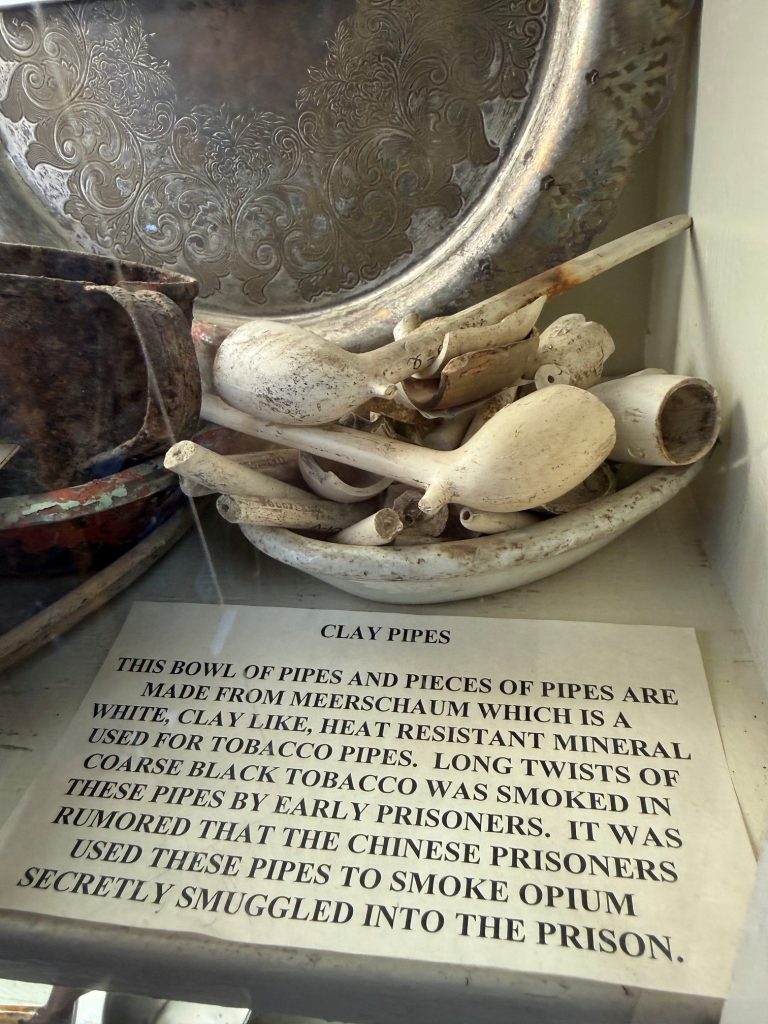 Antique clay pipes found at Folsom State Prison.