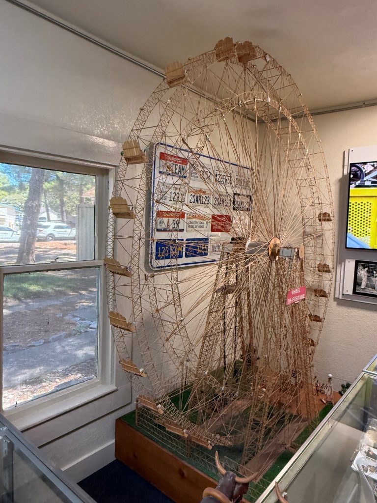 Ferris Wheel constructed by an incarcerated person is displayed at the Big House Museum at Folsom State Prison. 
