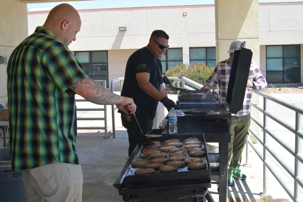 Working the grill at LAC.