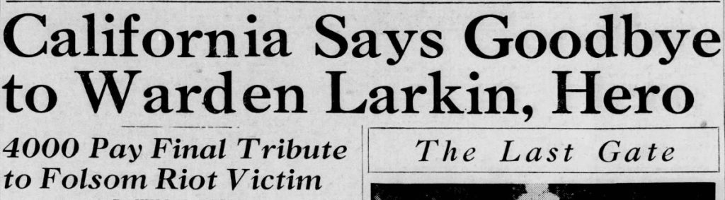 1937 newspaper headline about Clarence Larkin's death.