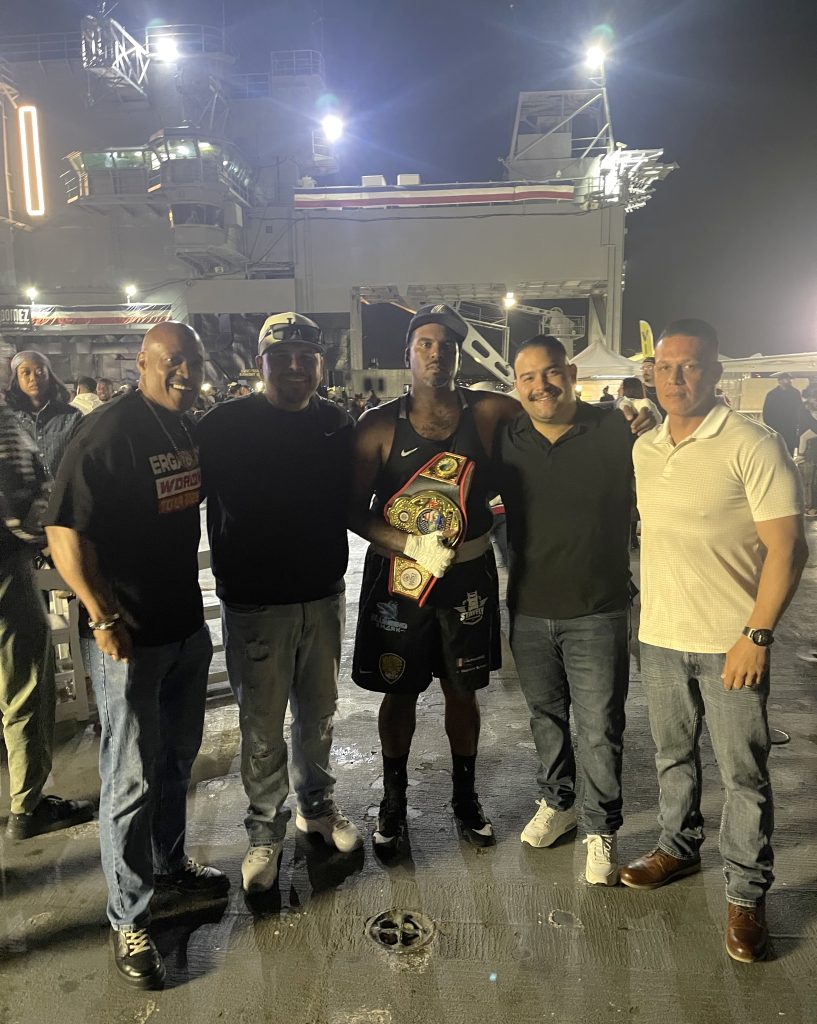 Correctional counselor and others on the deck of the USS Midway.