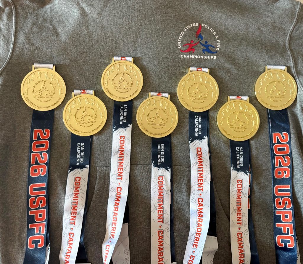 Seven gold medals were earned by CDCR, CCHCS Nurse Practitioner Brock Sheela who competed in the US Police and Fire Championships in San Diego, California, June 13, 2026.