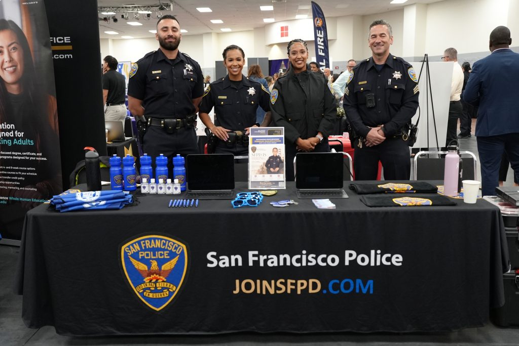 San Francisco Police Department recruiters at the symposium.