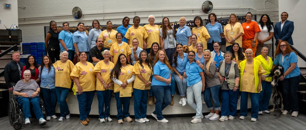 California Institution for Women Peer Support Specialist graduation group photo
