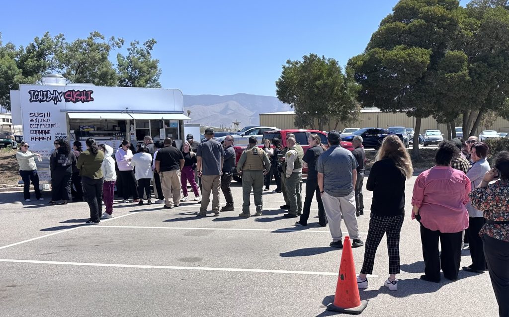 A line of staff at CTF-Soledad for Pop-Up Day.